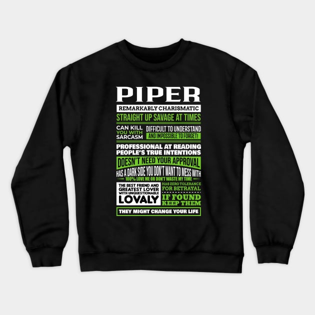 Piper Crewneck Sweatshirt by Ban Guns Not Books- Typography fullcolor